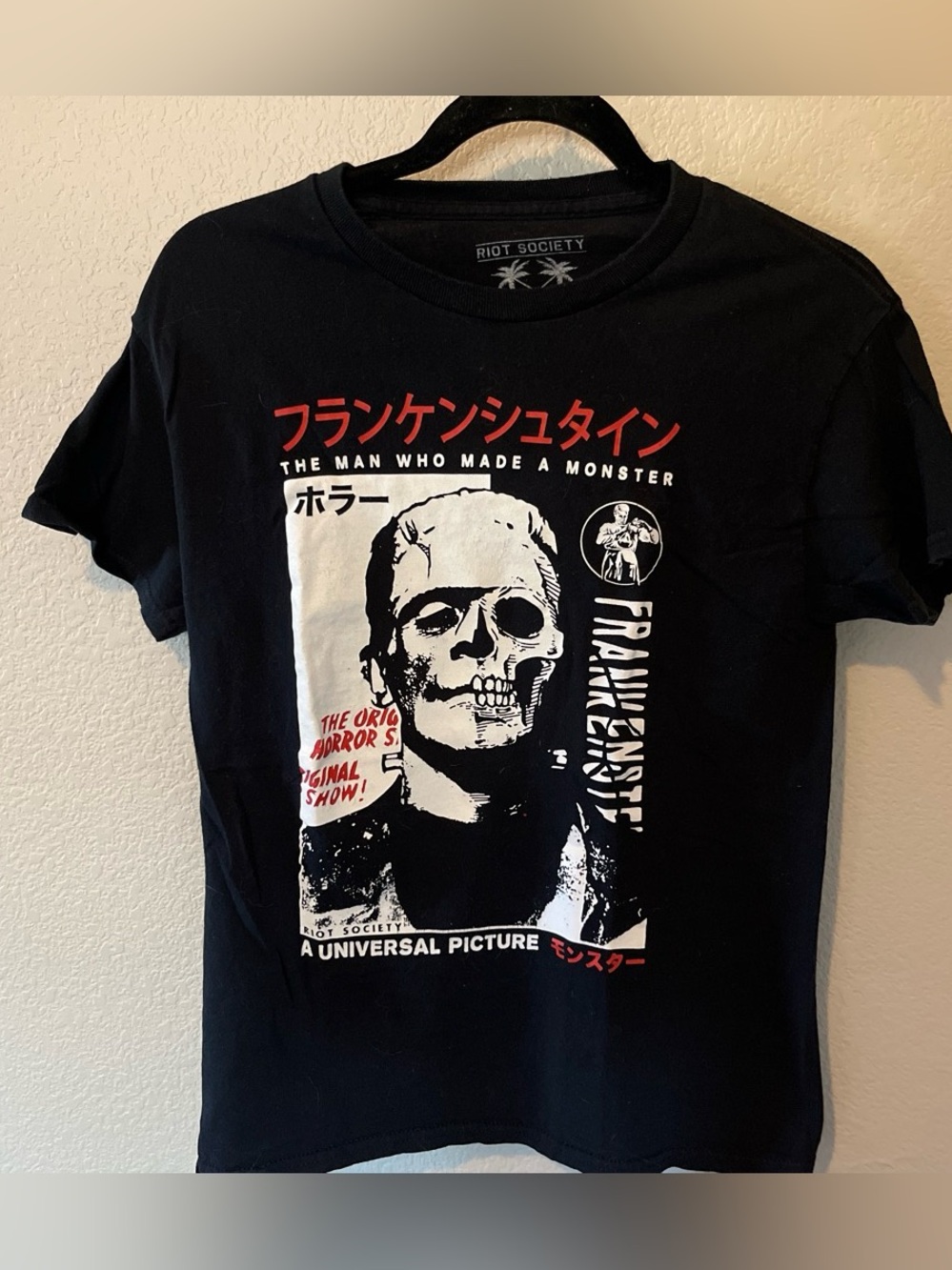 Riot Society Men's Black Frankenstein Graphic Tee
